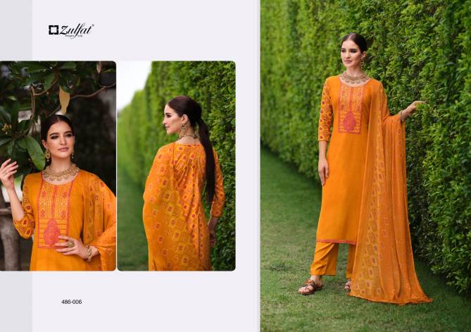Taisha By Zulfat 486-001 To 486-008 Dress Material Catalog